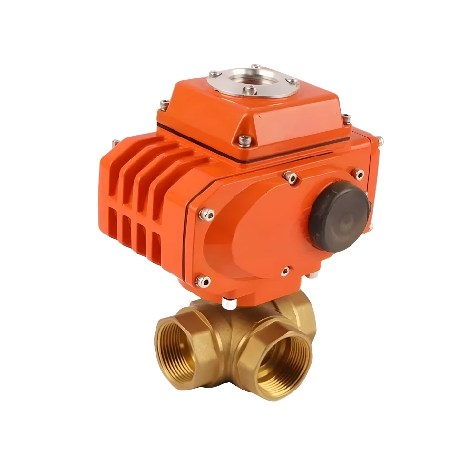 3 Way Actuated Electrical Control Actuator Valve Water 100mm on off 24V Brass Motorized Ball Valve