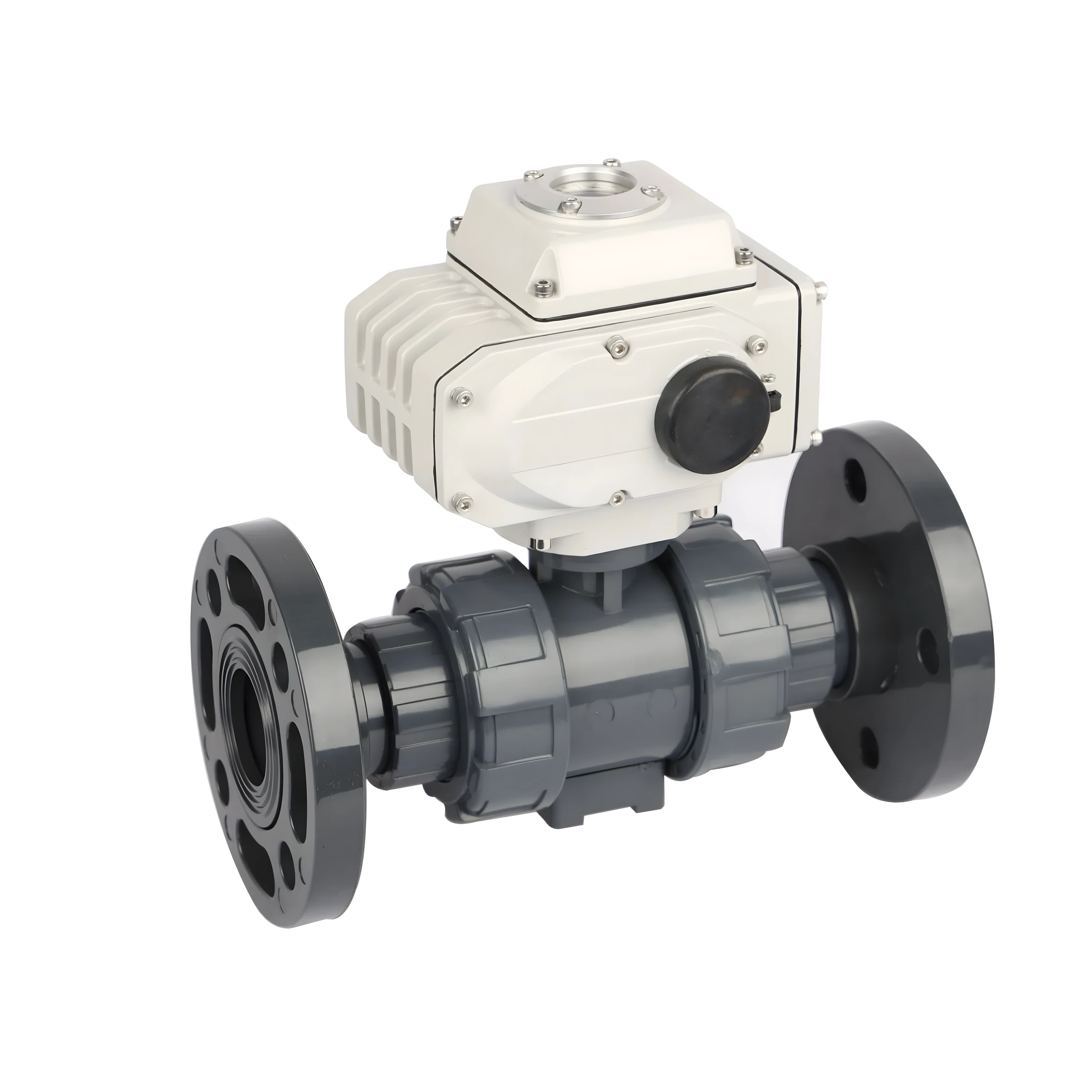 2 Inch 12V 24V PVC UPVC Plastic Electric Actuator Flange Ball Valve 2PCS Motorized Ball Valve 220V