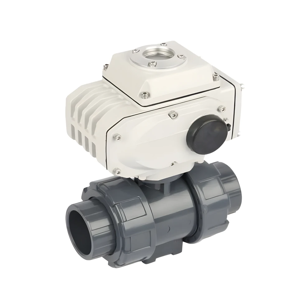 2 Way PVC Electric Ball Valve Control Water Treatment Flow Valve UPVC Motorized Ball Valve