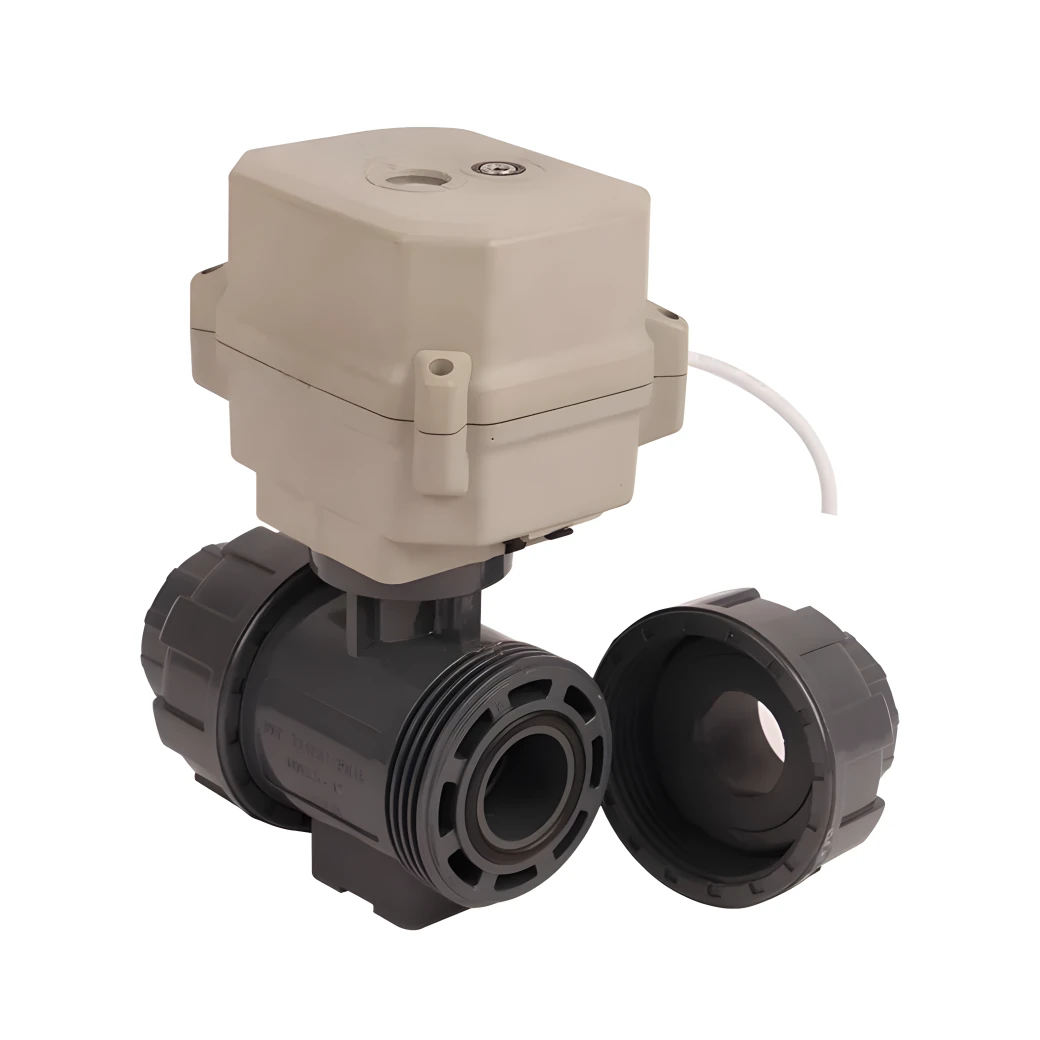 Low Price Two Way Mini Thread UPVC Motorized Ball Valve with 24V 220V Actuator for Water Pipe