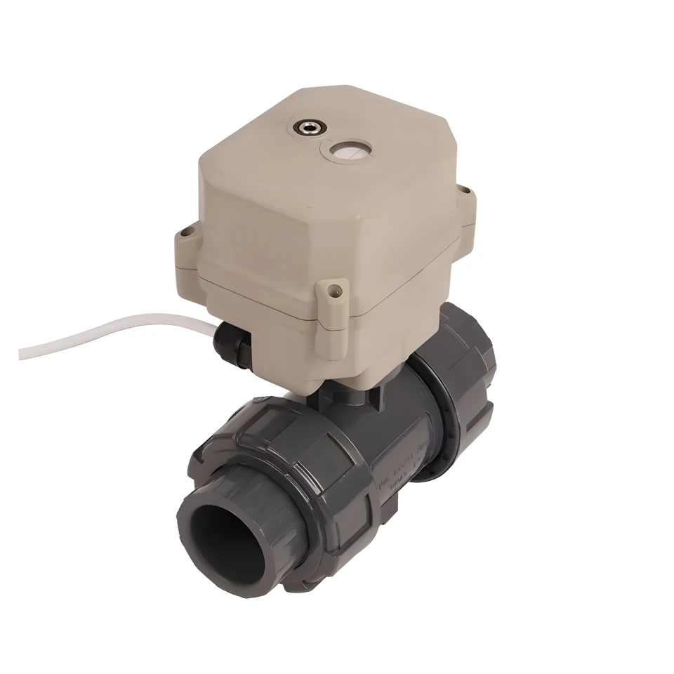 Low Price Two Way Mini Thread UPVC Motorized Ball Valve with 24V 220V Actuator for Water Pipe