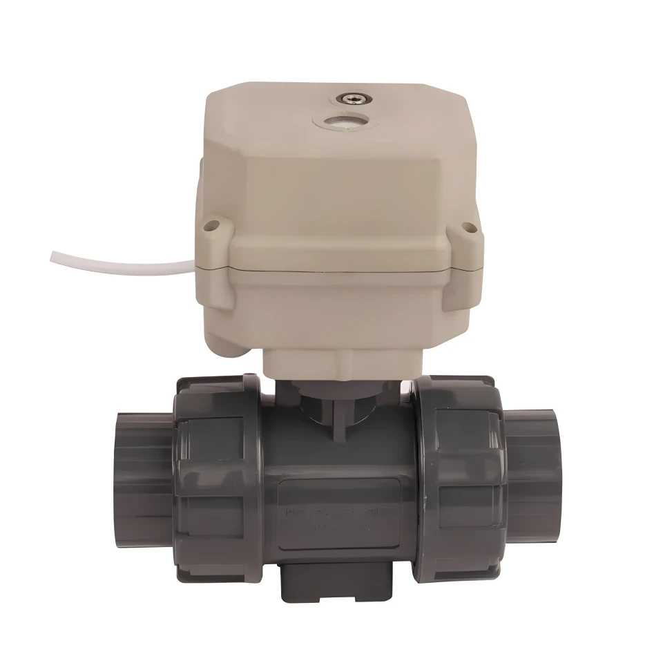 Low Price Two Way Mini Thread UPVC Motorized Ball Valve with 24V 220V Actuator for Water Pipe