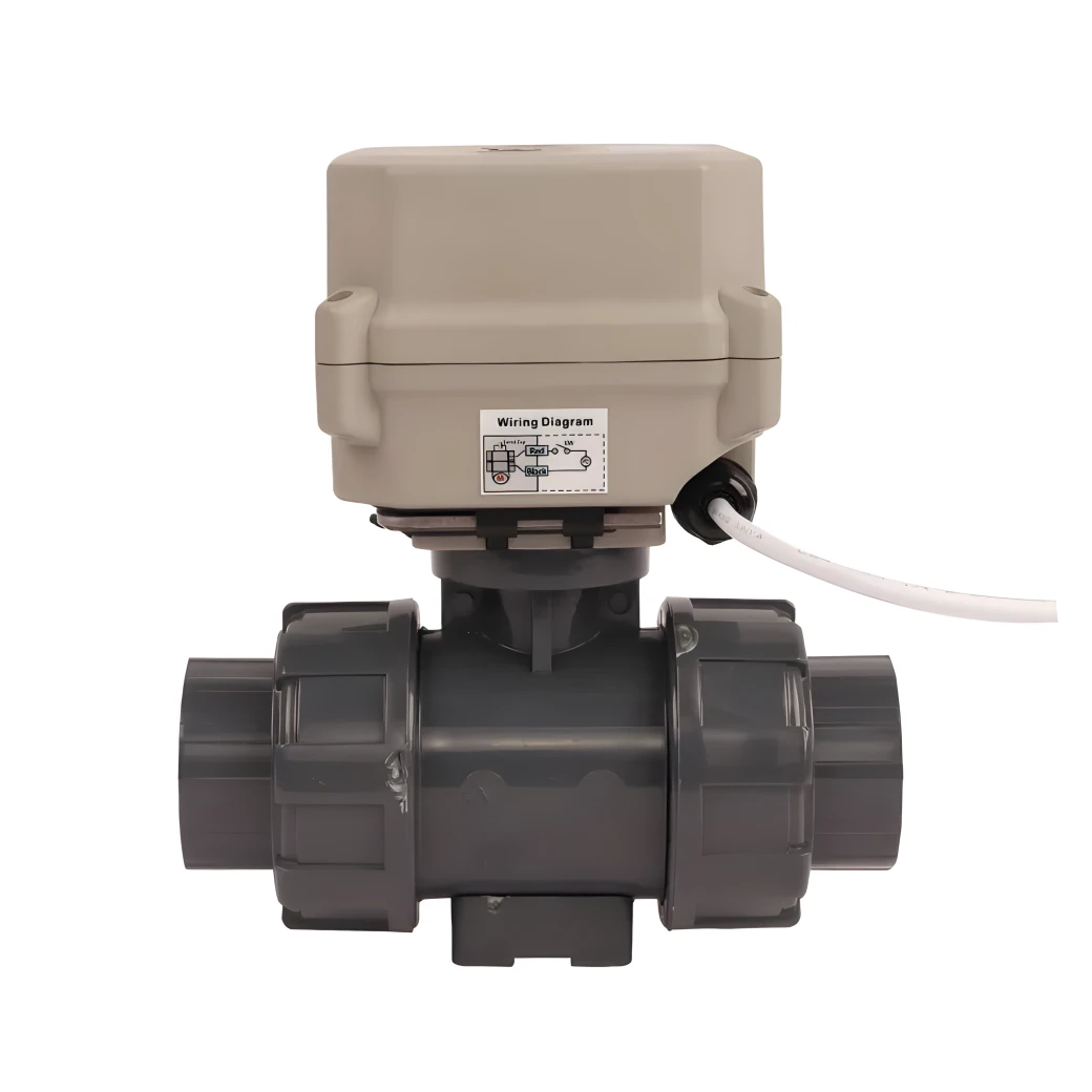 Low Price Two Way Mini Thread UPVC Motorized Ball Valve with 24V 220V Actuator for Water Pipe